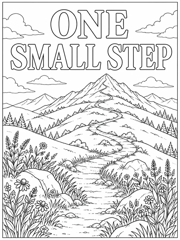 One Small Step - actual coloring page