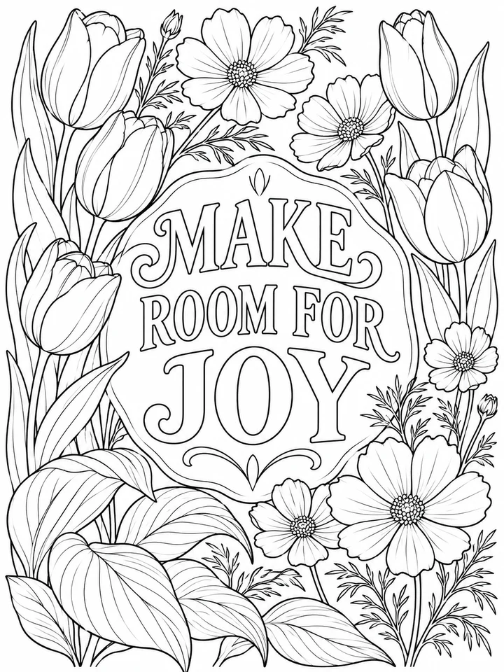 Make Room for Joy - actual coloring page