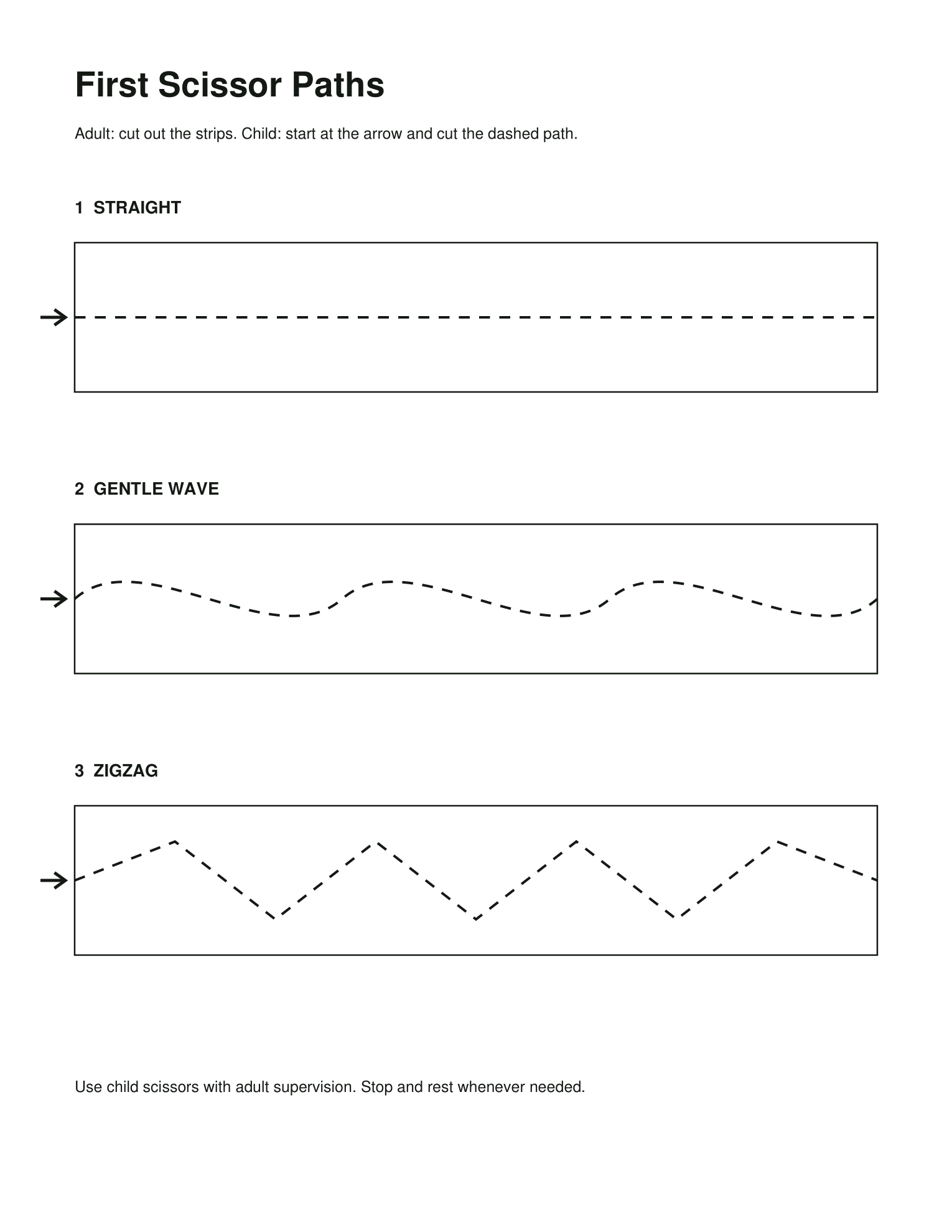 First Scissor Paths printable page