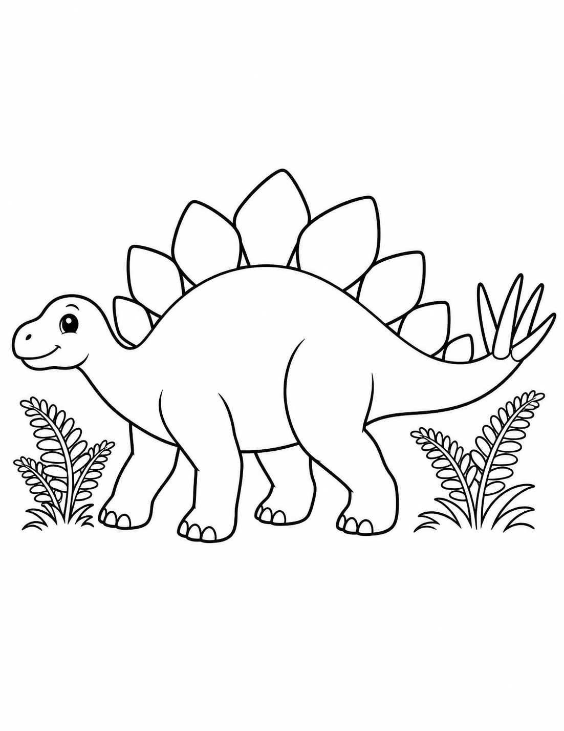 Stegosaurus Among Ferns printable page